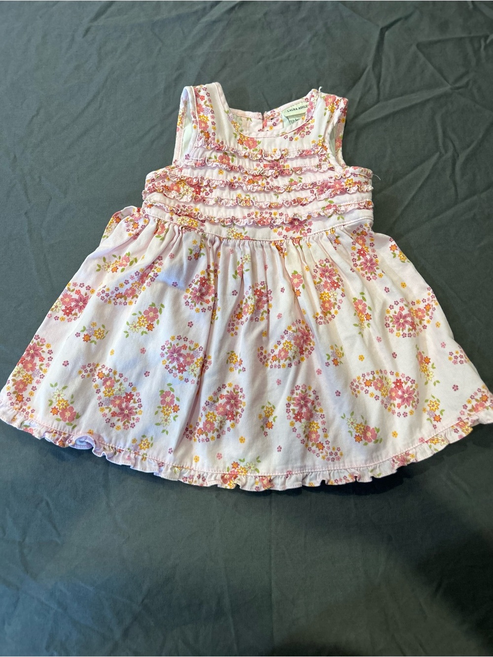 Laura Ashley Pink Floral Ruffled Casual Dress